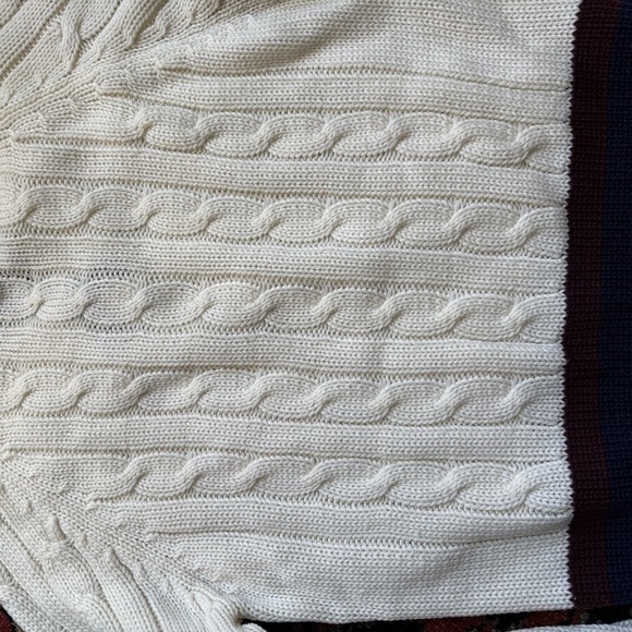 Vintage Lacoste Men's Cream Cable Knit Preppy Sweater - Picture 8 of 8